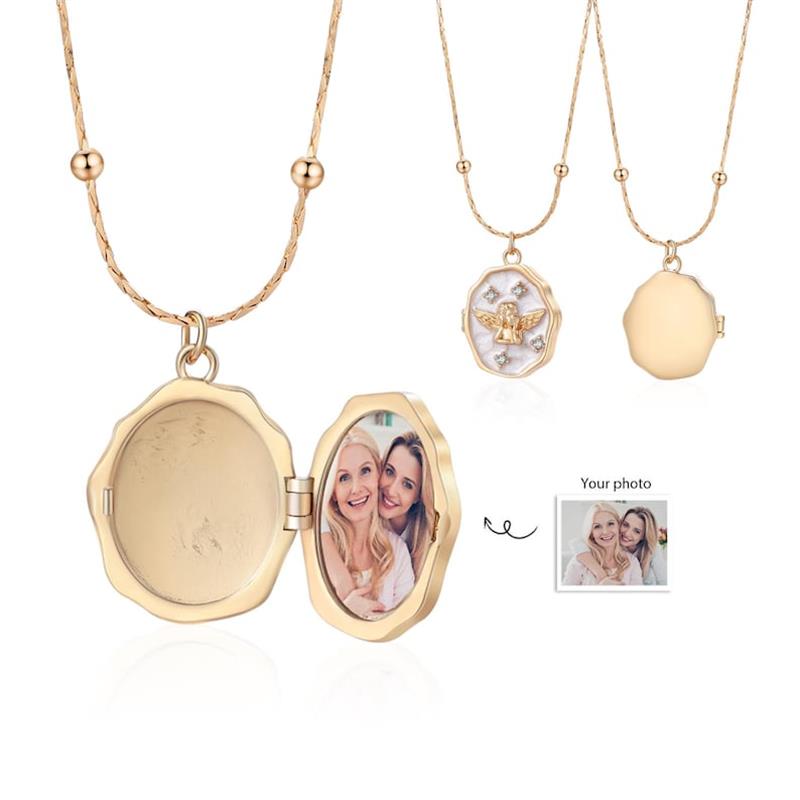 Personality Angel Locket Neckl - Birth Flower Necklace ulasan dan harga